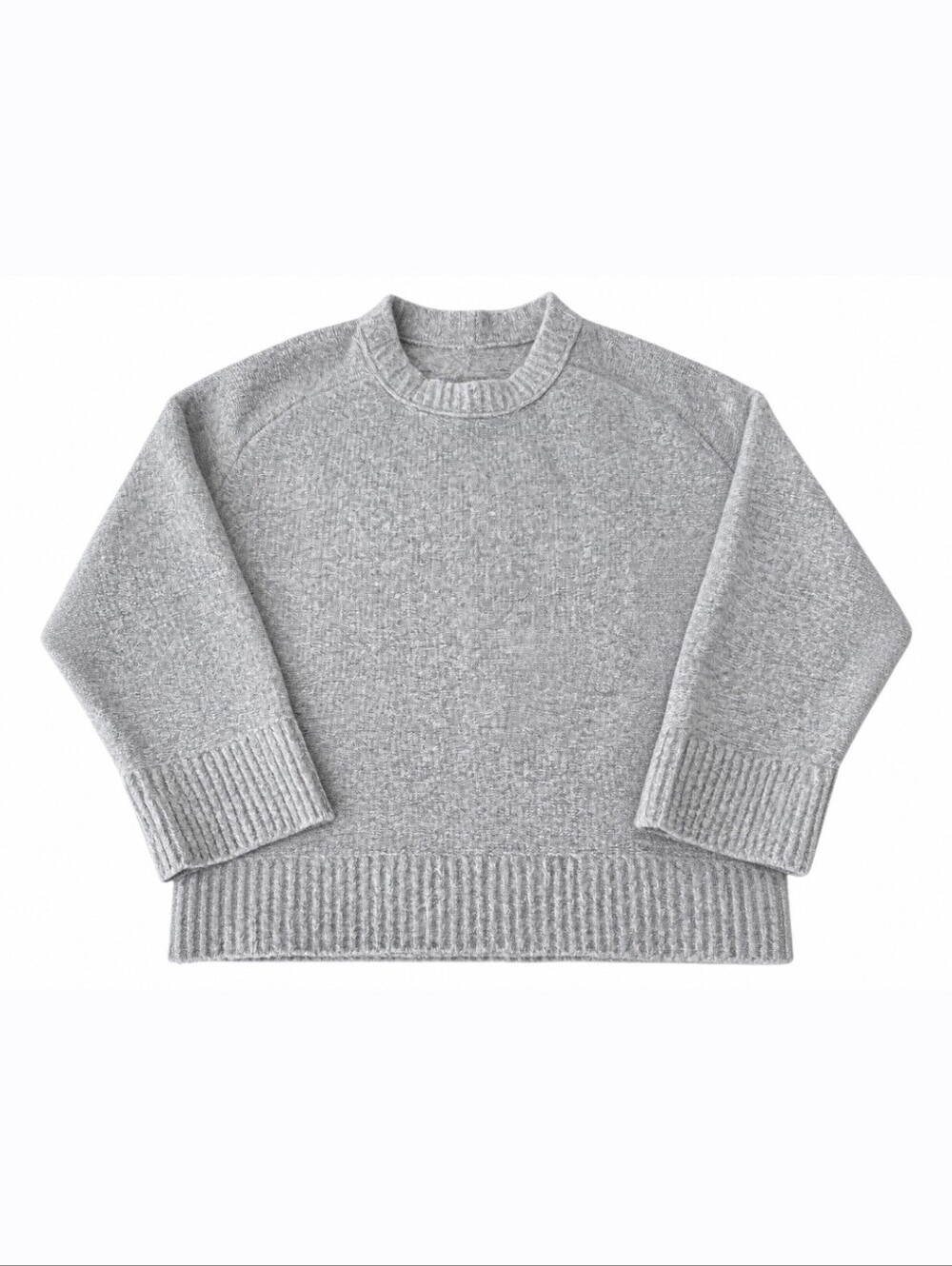 Abercrombie & Fitch Marled Gray Cotton Blend Crewneck Knit Sweater